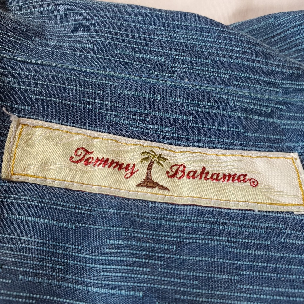 Tommy Bahama Men's Five O'Clock Shadow Embroider Short Sleeve Silk Hawaiian Sz L - Picture 3 of 7